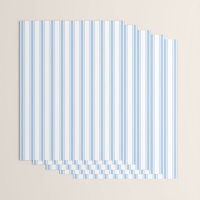 Light blue ticking stripes Wrapping Paper Gallery Image 3