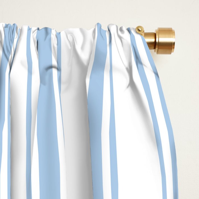 Light blue ticking stripes Window Curtain Gallery Image 2