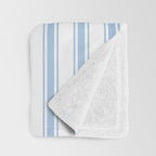 Light blue ticking stripes Throw Blanket Gallery Image 3