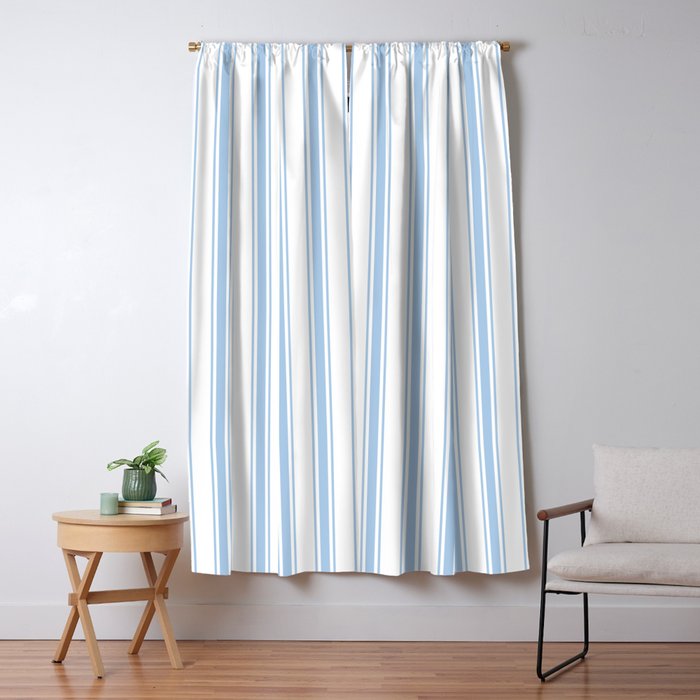 Light blue ticking stripes Window Curtain Gallery Image 5