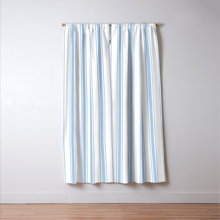 Light blue ticking stripes Window Curtain Gallery Image 3