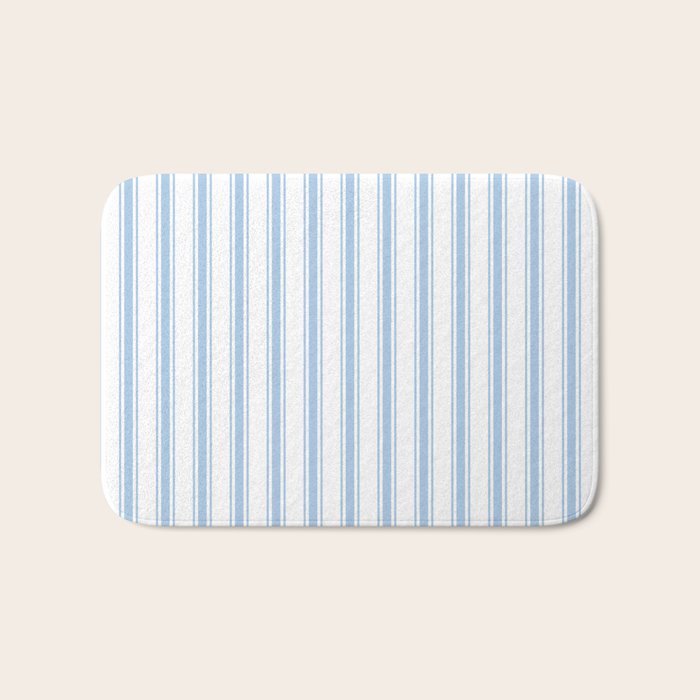 Light blue ticking stripes Bath Mat Gallery Image 1