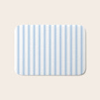 Light blue ticking stripes Bath Mat Gallery Image 1