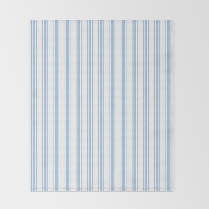Light blue ticking stripes Throw Blanket Gallery Image 2