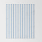Light blue ticking stripes Throw Blanket Gallery Image 2