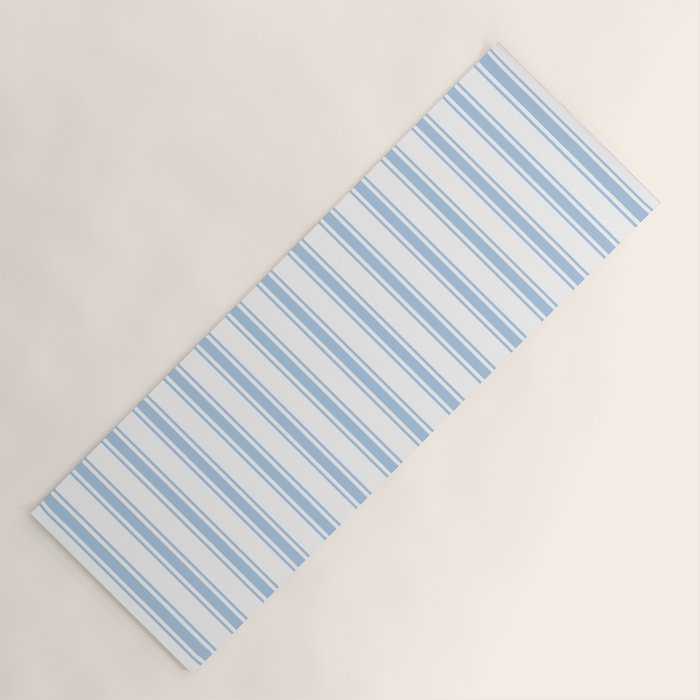 Light blue ticking stripes Yoga Mat Gallery Image 1