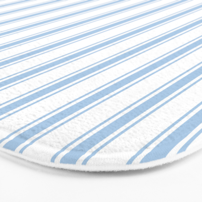 Light blue ticking stripes Bath Mat Gallery Image 3
