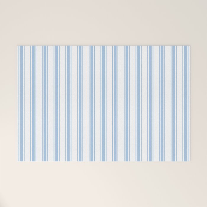 Light blue ticking stripes Welcome Mat Gallery Image 1