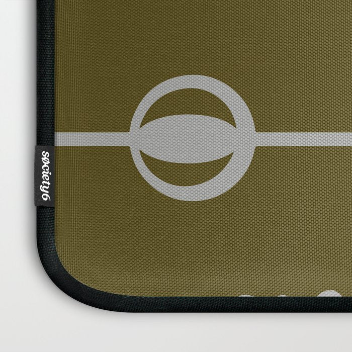 Olive Heritage Revival Stripes-Vintage Modern Elegance Laptop Sleeve Gallery Image 3