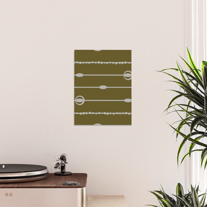 Olive Heritage Revival Stripes-Vintage Modern Elegance Poster Gallery Image 2