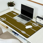 Olive Heritage Revival Stripes-Vintage Modern Elegance Desk Mat Gallery Image 2