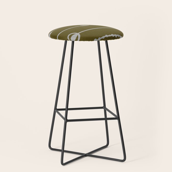 Olive Heritage Revival Stripes-Vintage Modern Elegance Stool Gallery Image 1