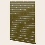 Olive Heritage Revival Stripes-Vintage Modern Elegance Wallpaper Gallery Image 2