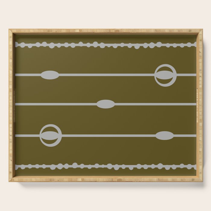 Olive Heritage Revival Stripes-Vintage Modern Elegance Serving Tray Gallery Image 1