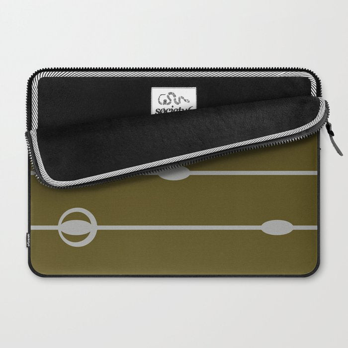 Olive Heritage Revival Stripes-Vintage Modern Elegance Laptop Sleeve Gallery Image 2