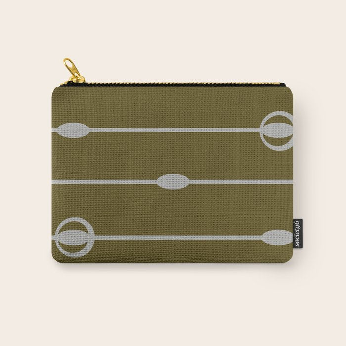 Olive Heritage Revival Stripes-Vintage Modern Elegance Carry All Pouch Gallery Image 1
