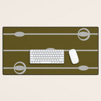 Olive Heritage Revival Stripes-Vintage Modern Elegance Desk Mat Gallery Image 1