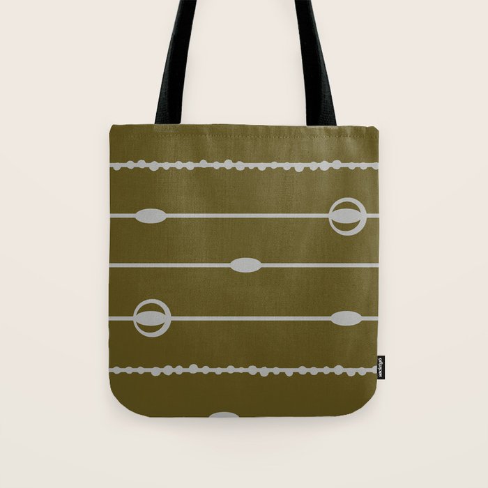 Olive Heritage Revival Stripes-Vintage Modern Elegance Tote Bag Gallery Image 1