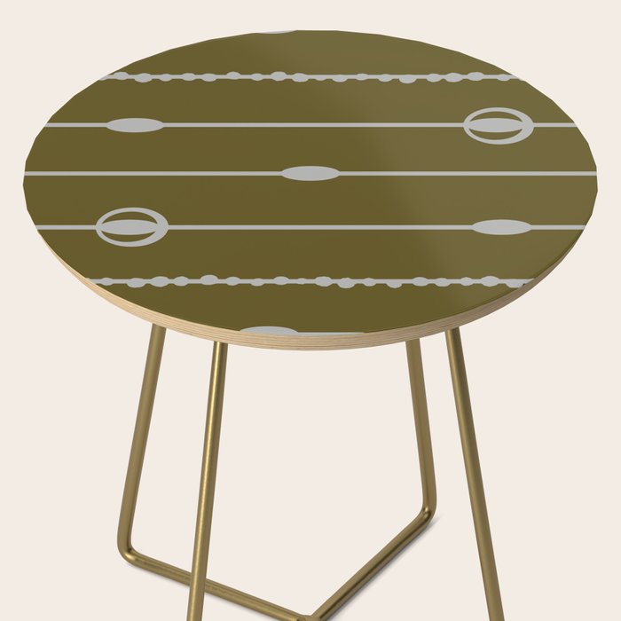 Olive Heritage Revival Stripes-Vintage Modern Elegance Side Table Gallery Image 2