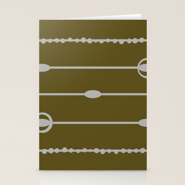 Olive Heritage Revival Stripes-Vintage Modern Elegance Stationery Card Gallery Image 1