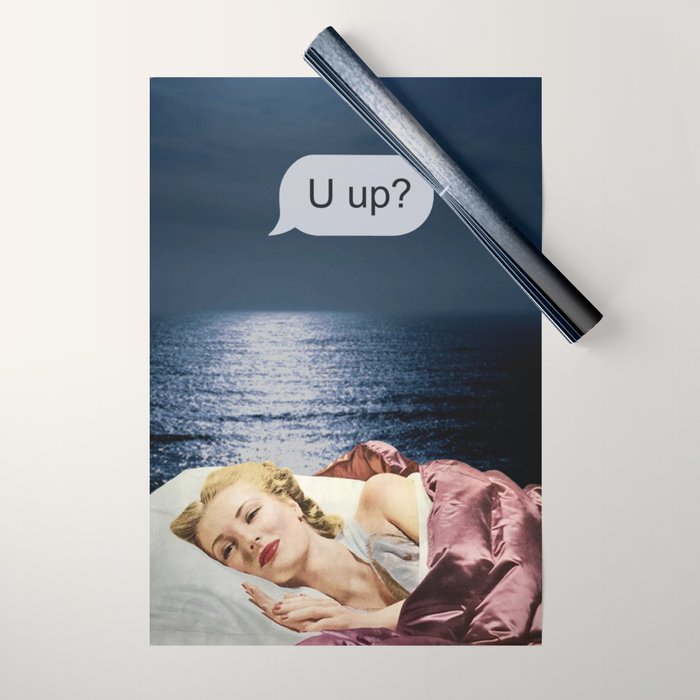 U up? Late night texts Wrapping Paper Gallery Image 1