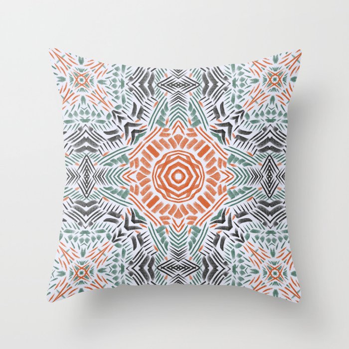 Modern brushstroke mosaic Throw Pillow Gallery Image 1