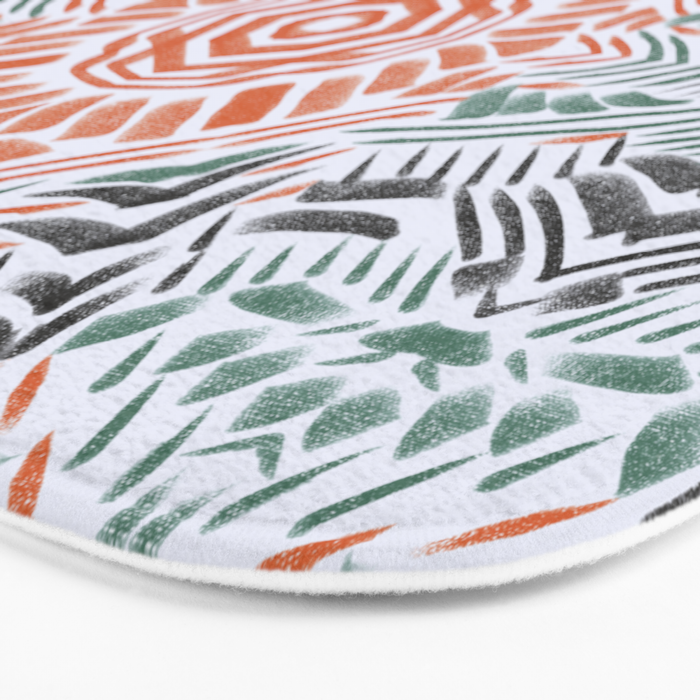 Modern brushstroke mosaic Bath Mat Gallery Image 3