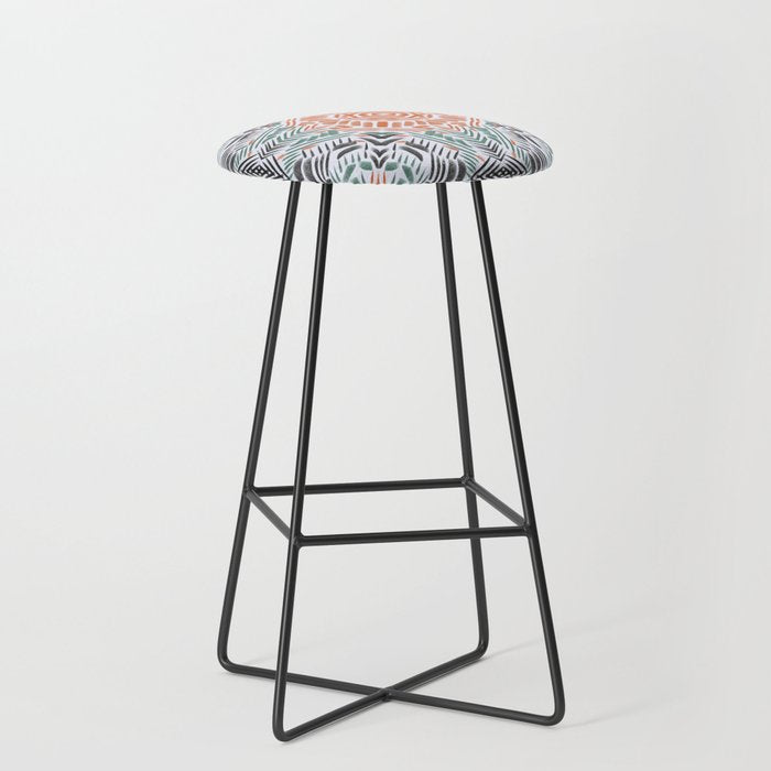Modern brushstroke mosaic Stool Gallery Image 1