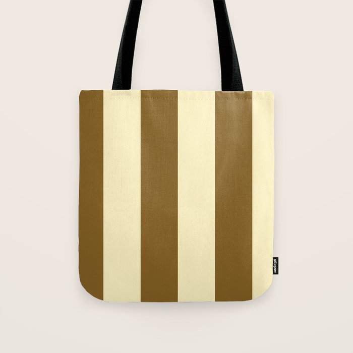 Burnt Sugar Coconut Striped Elegance Tote Bag Gallery Image 1