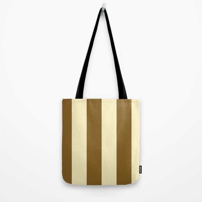 Burnt Sugar Coconut Striped Elegance Tote Bag Gallery Image 2