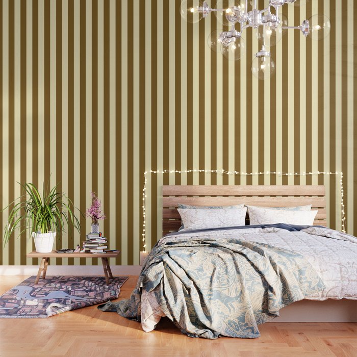 Burnt Sugar Coconut Striped Elegance Wallpaper Gallery Image 3