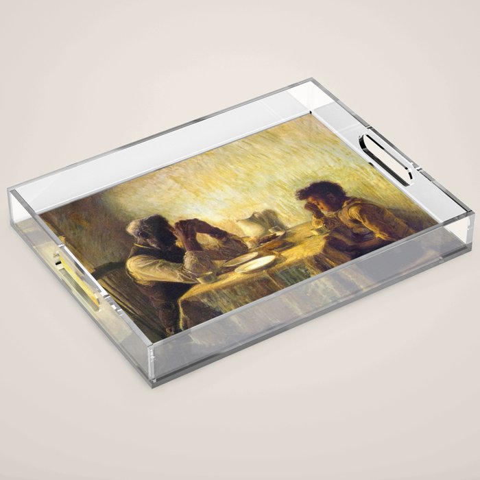 African American Masterpiece 'The Thankful Poor' by Henry Ossawa Tanner Acrylic Tray Gallery Image 1