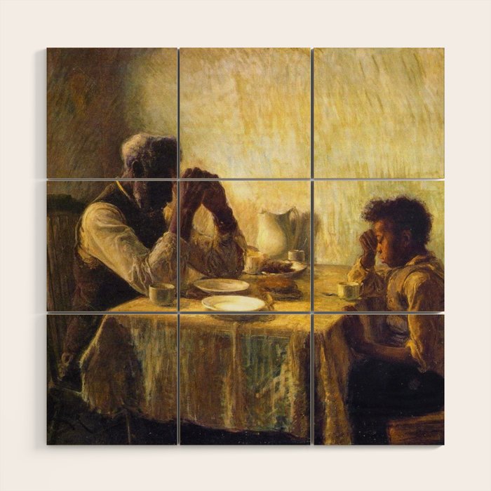 African American Masterpiece 'The Thankful Poor' by Henry Ossawa Tanner Wood Wall Art Gallery Image 1