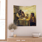 African American Masterpiece 'The Thankful Poor' by Henry Ossawa Tanner Wall Tapestry Gallery Image 2