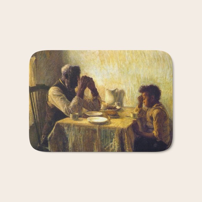 African American Masterpiece 'The Thankful Poor' by Henry Ossawa Tanner Bath Mat Gallery Image 1