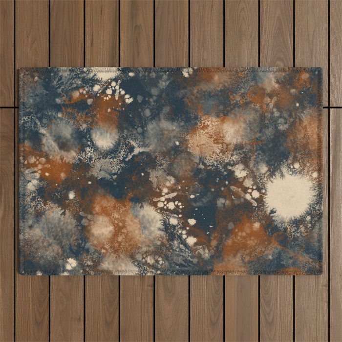 Earth watercolor splashes Outdoor Rug Gallery Image 1