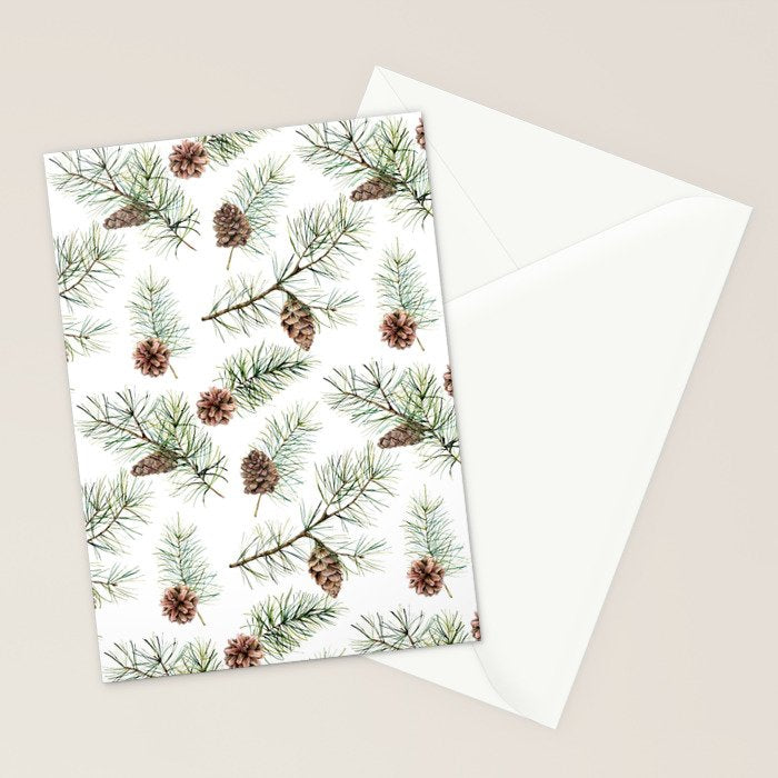 Festive Pinecones Stationery Card Gallery Image 2