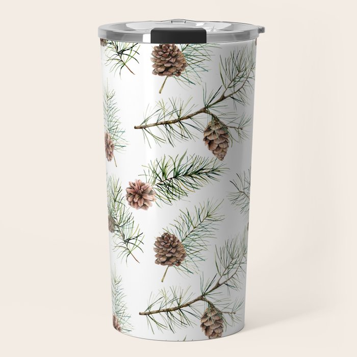 Festive Pinecones Travel Mug Gallery Image 1