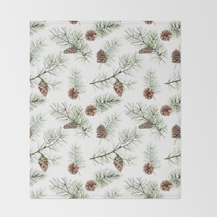 Festive Pinecones Throw Blanket Gallery Image 2