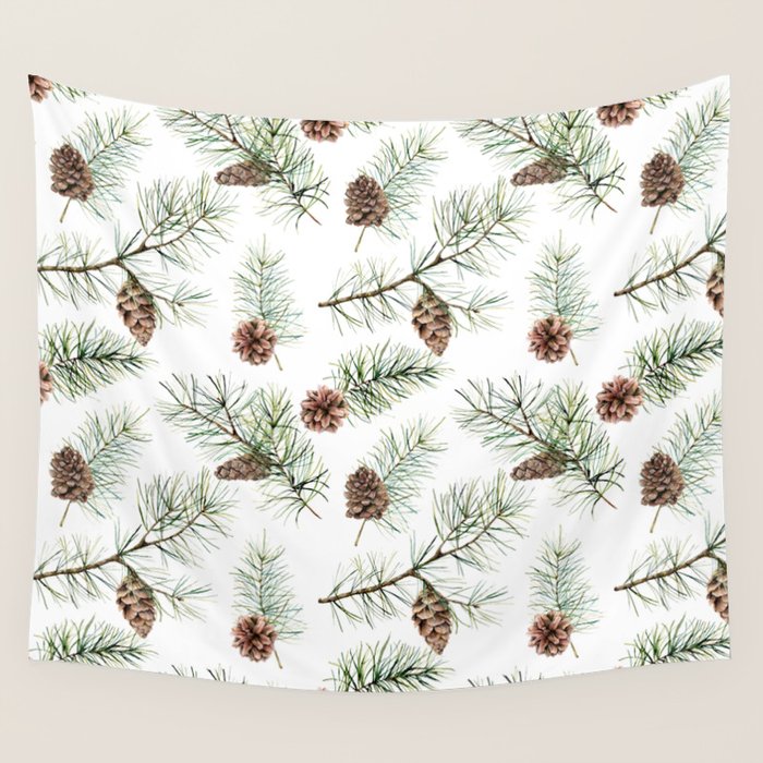 Festive Pinecones Wall Tapestry Gallery Image 4