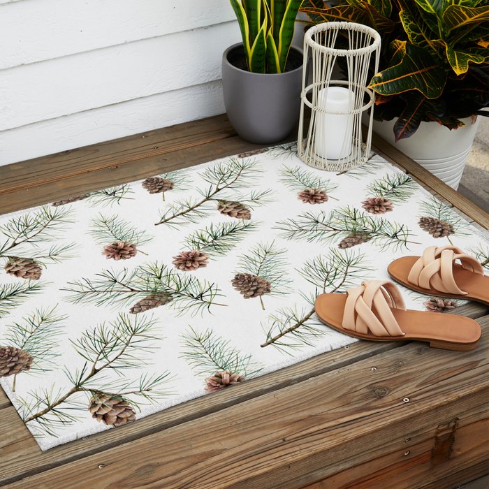 Festive Pinecones Outdoor Rug Gallery Image 2