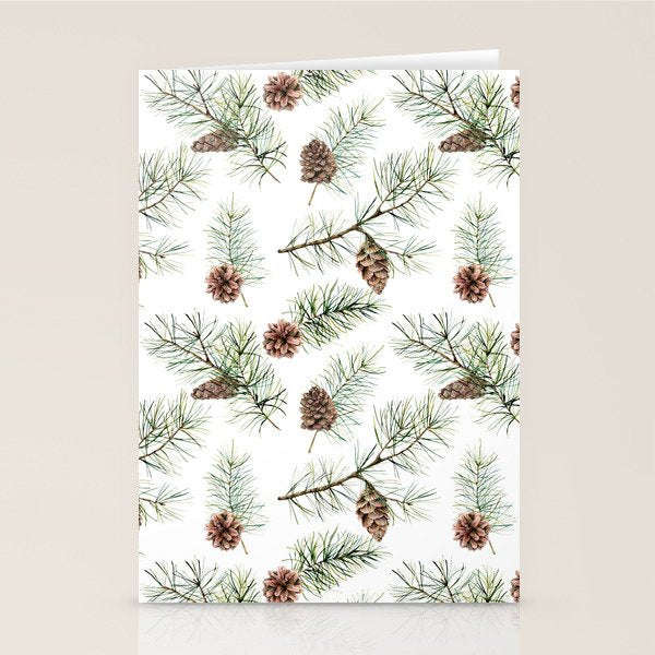 Festive Pinecones Stationery Card Gallery Image 1