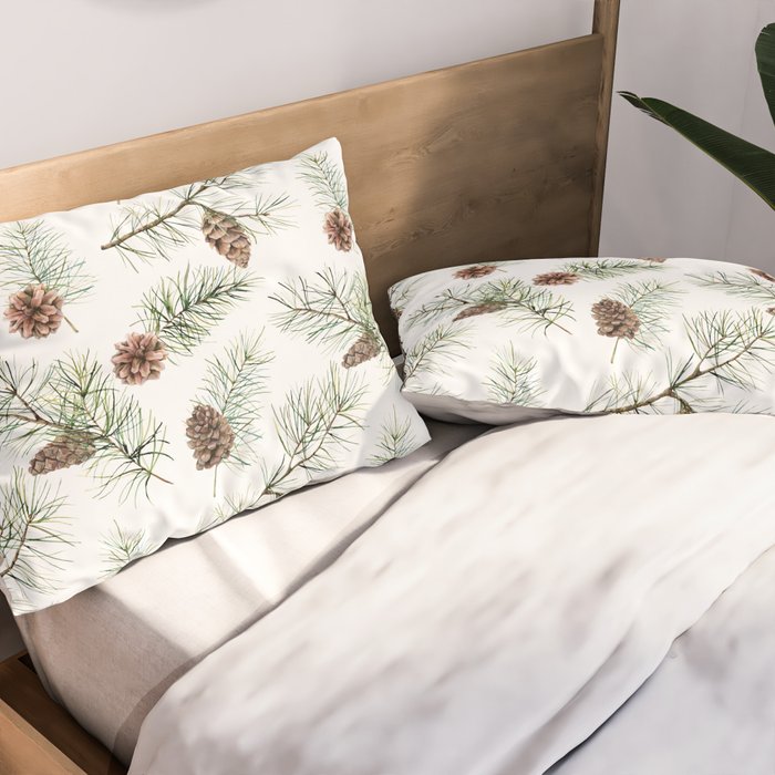 Festive Pinecones Pillow Sham Gallery Image 2