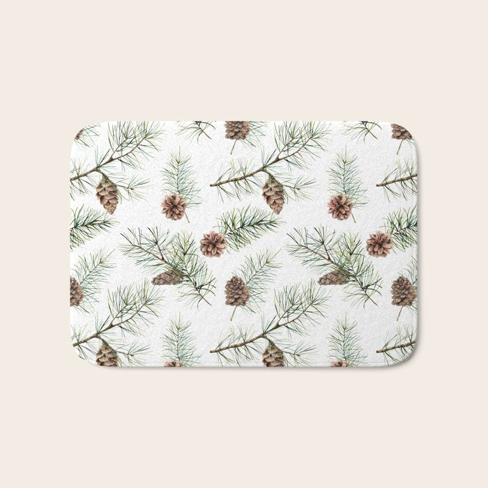 Festive Pinecones Bath Mat Gallery Image 1