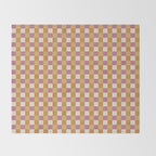 Checkered Multicolor Pattern XXXII 60s Summer Pink Orange Throw Blanket Gallery Image 2