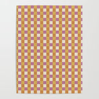 Checkered Multicolor Pattern XXXII 60s Summer Pink Orange Poster Gallery Image 4