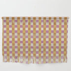 Checkered Multicolor Pattern XXXII 60s Summer Pink Orange Wall Hanging Gallery Image 1