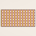 Checkered Multicolor Pattern XXXII 60s Summer Pink Orange Desk Mat Gallery Image 3