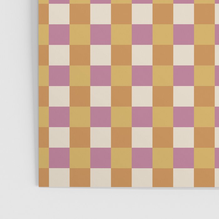 Checkered Multicolor Pattern XXXII 60s Summer Pink Orange Poster Gallery Image 3