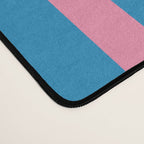 Fun Stripes Pink and Blue Narrow Vertical Retro Contemporary Stripe Pattern Desk Mat Gallery Image 4